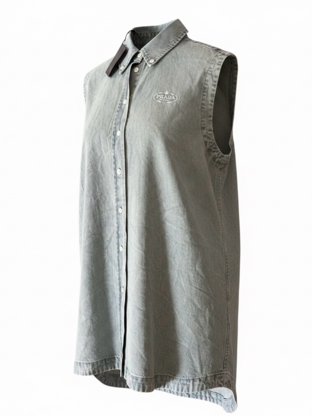 Prada Denim dress Light Blue Sleeveless Button-Down Shirt